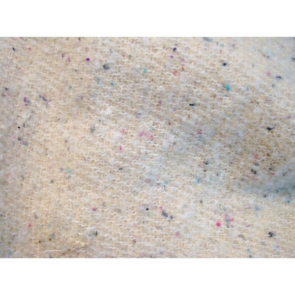 Lemon Wrap Poncho Shawl Scarf Fringe Off White Soft Knitted Cozy Warm One Size - Picture 6 of 11